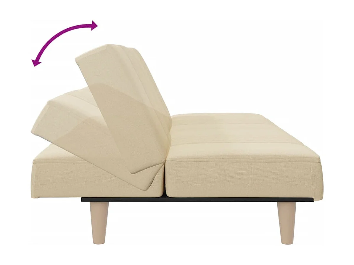 Divano letto in tessuto color crema