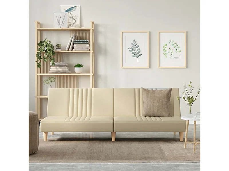 Schlafsofa aus cremefarbenem Stoff