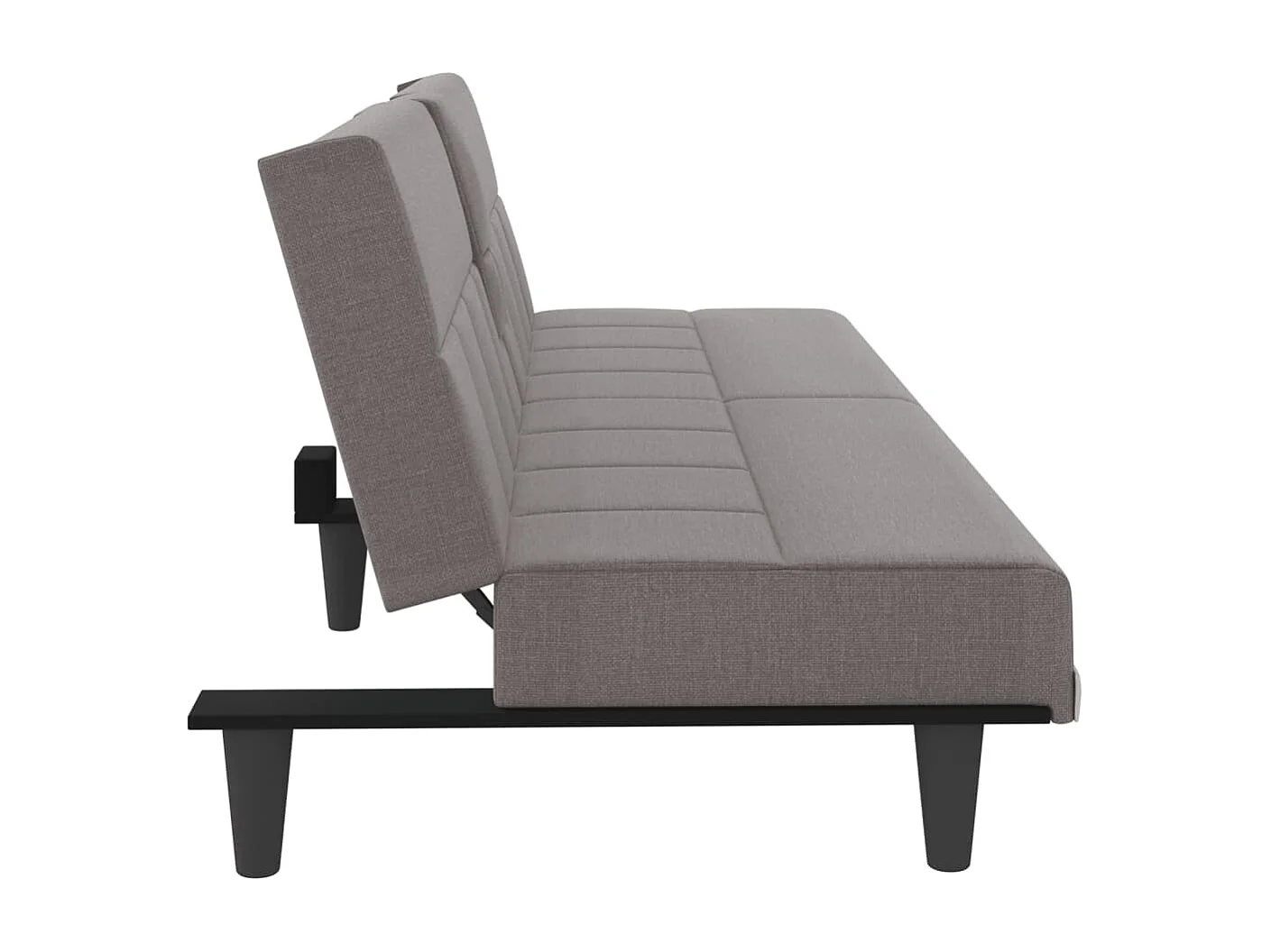 Sofá cama com porta-copos tecido taupe