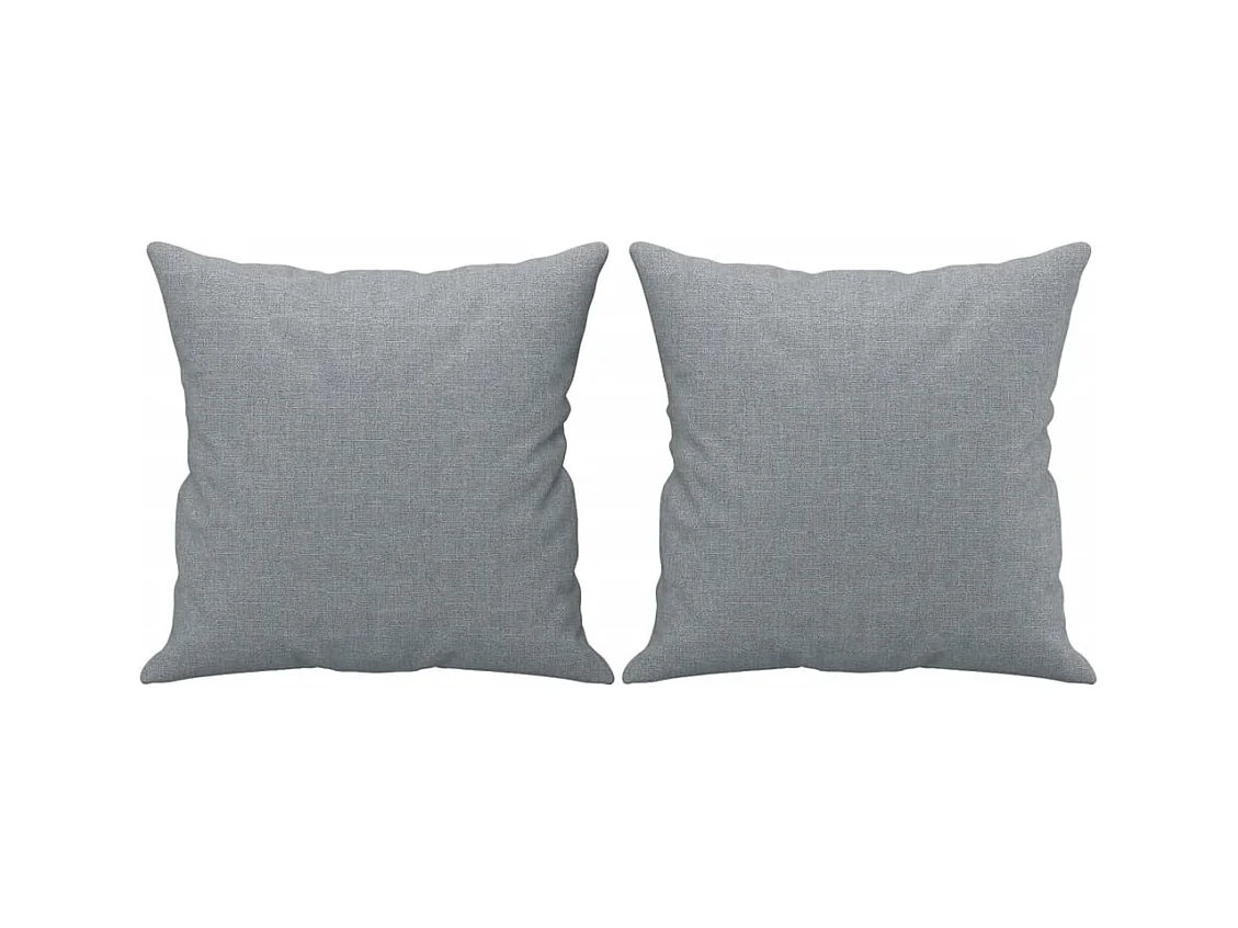 Set divano 2 pezzi cuscini tessuto grigio chiaro