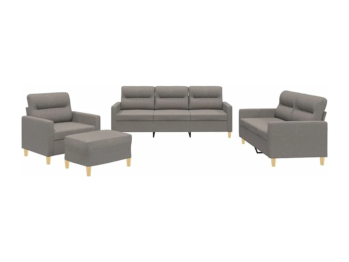 Ensemble de canapés 4 pcs avec coussins Taupe Tissu