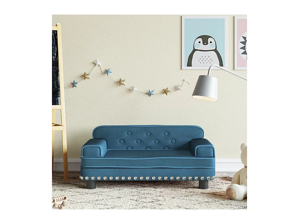 Canapé pour enfants bleu 70x45x30 cm velours