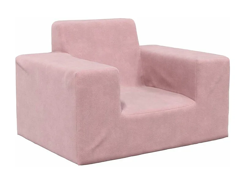 Sofá infantil rosa pelúcia macia