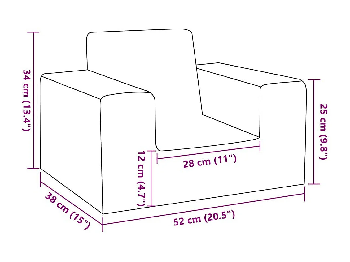 Canapé pour enfants Rose Peluche douce