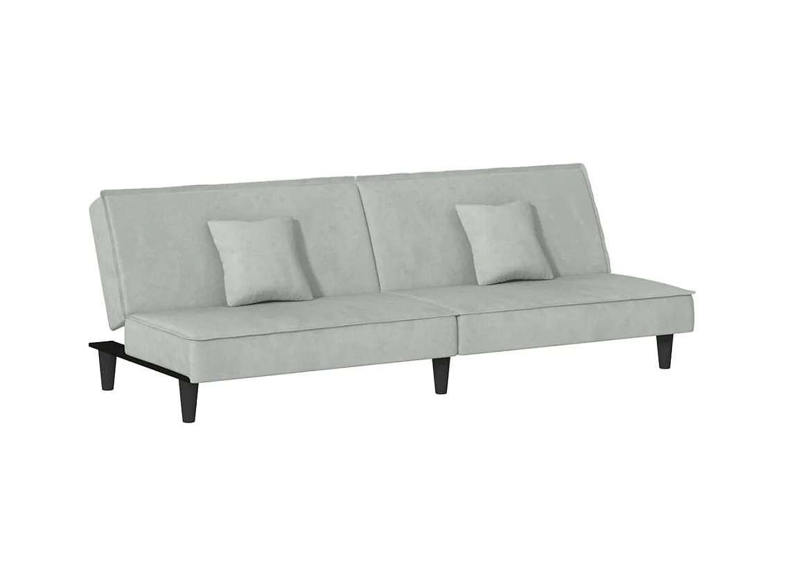 Hellgraues Schlafsofa aus Samt