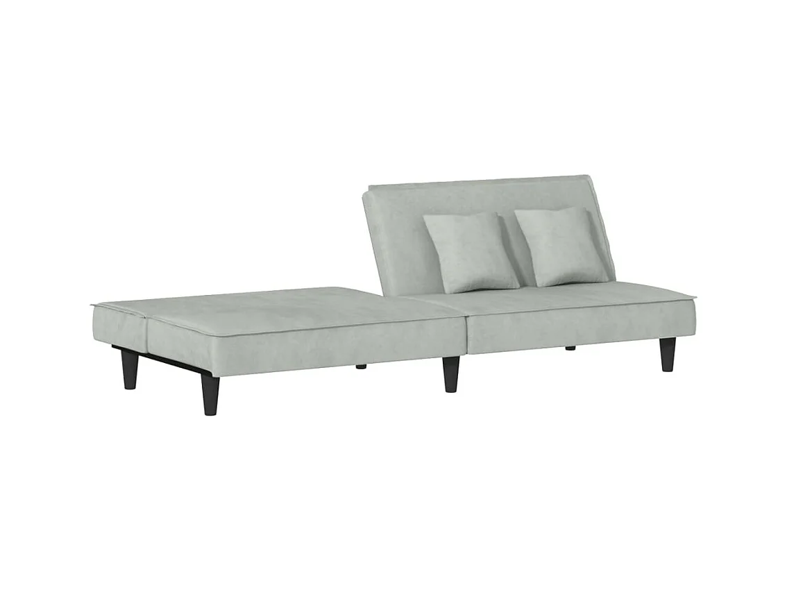 Hellgraues Schlafsofa aus Samt