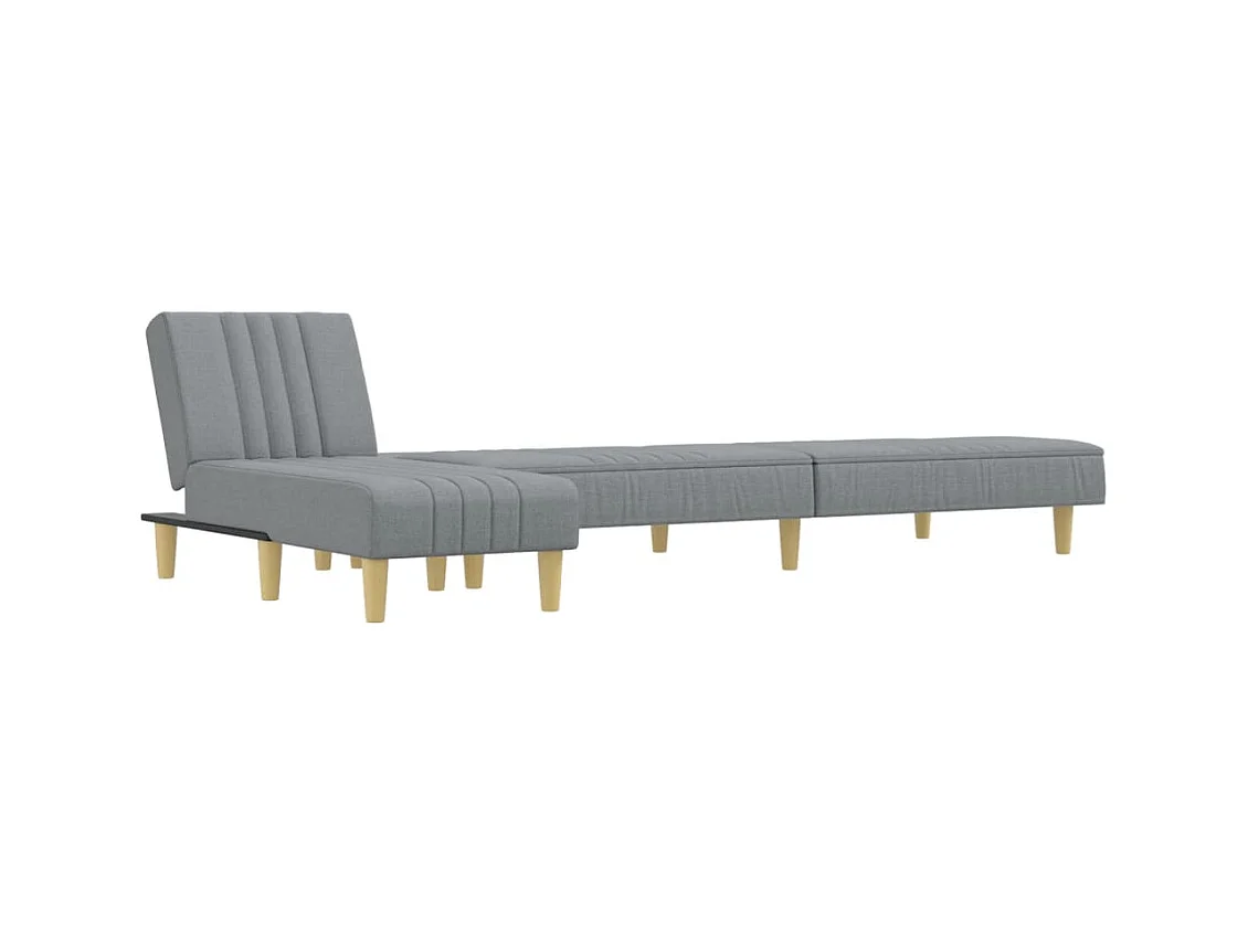 Divano letto a L grigio chiaro 255x140x70 cm tessuto