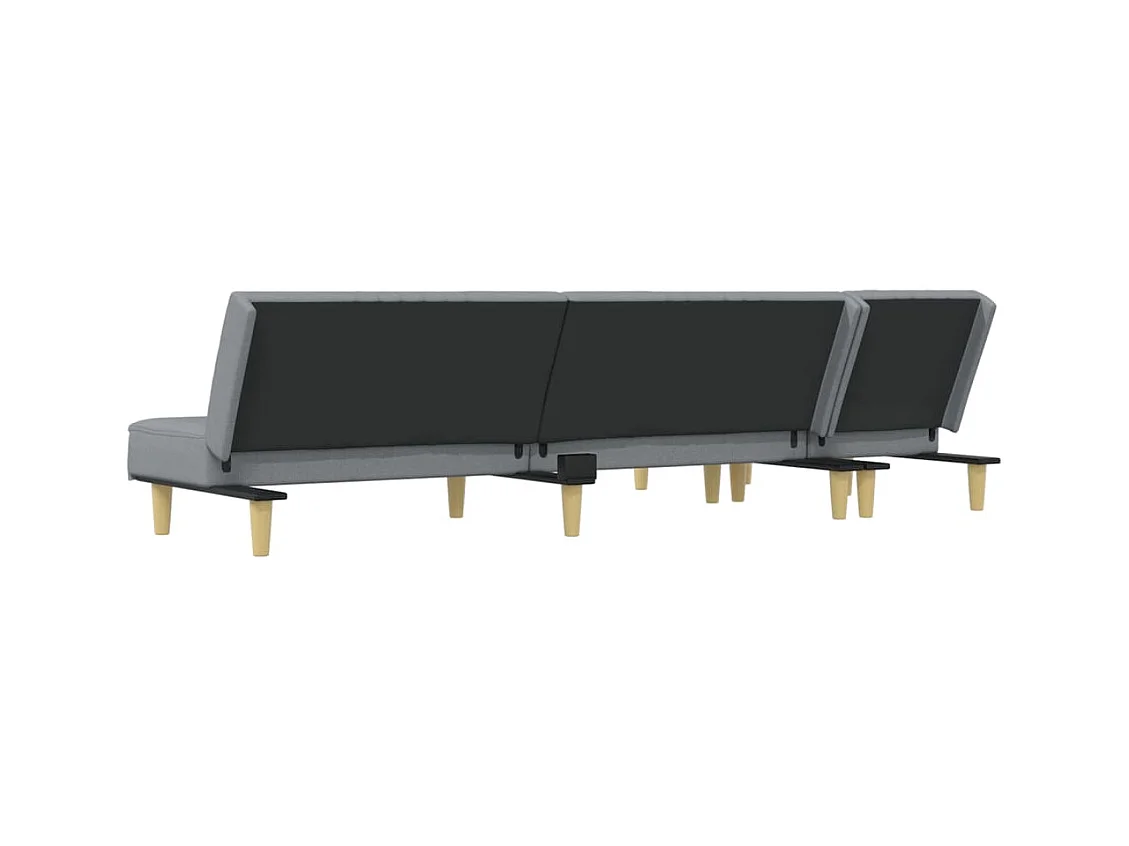 Divano letto a L grigio chiaro 255x140x70 cm tessuto