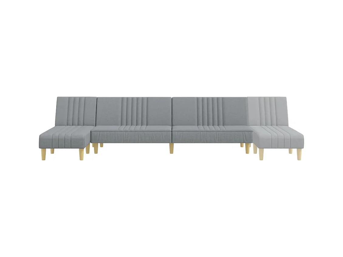 Divano letto a L grigio chiaro 255x140x70 cm tessuto