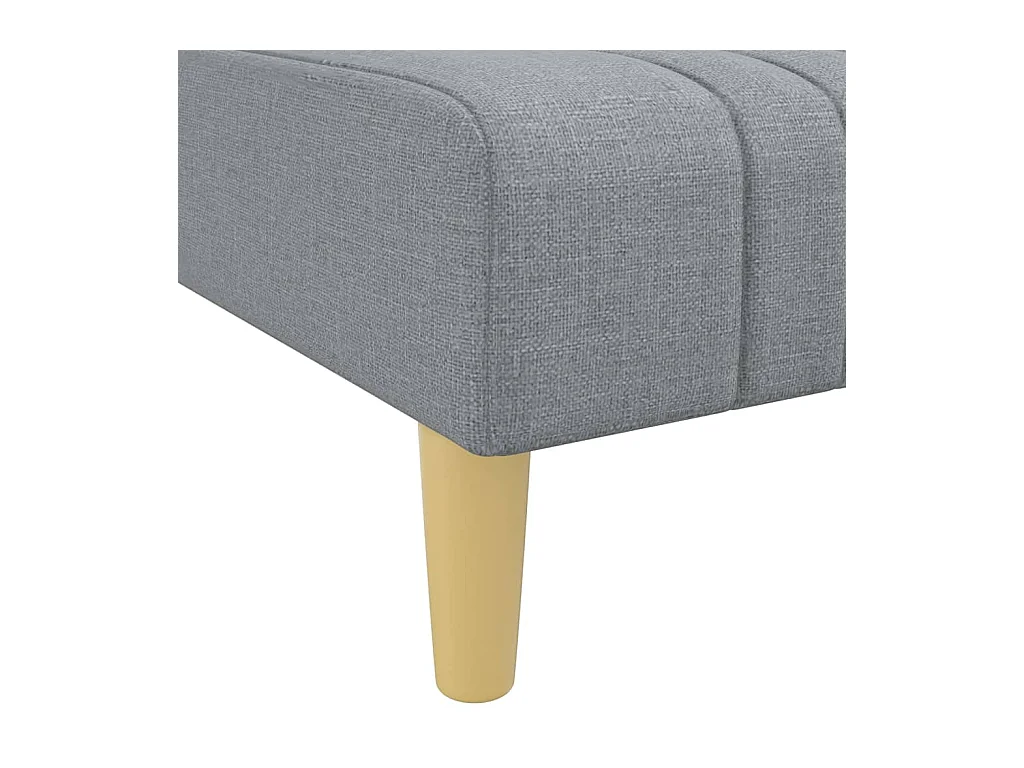 Divano letto a L grigio chiaro 255x140x70 cm tessuto