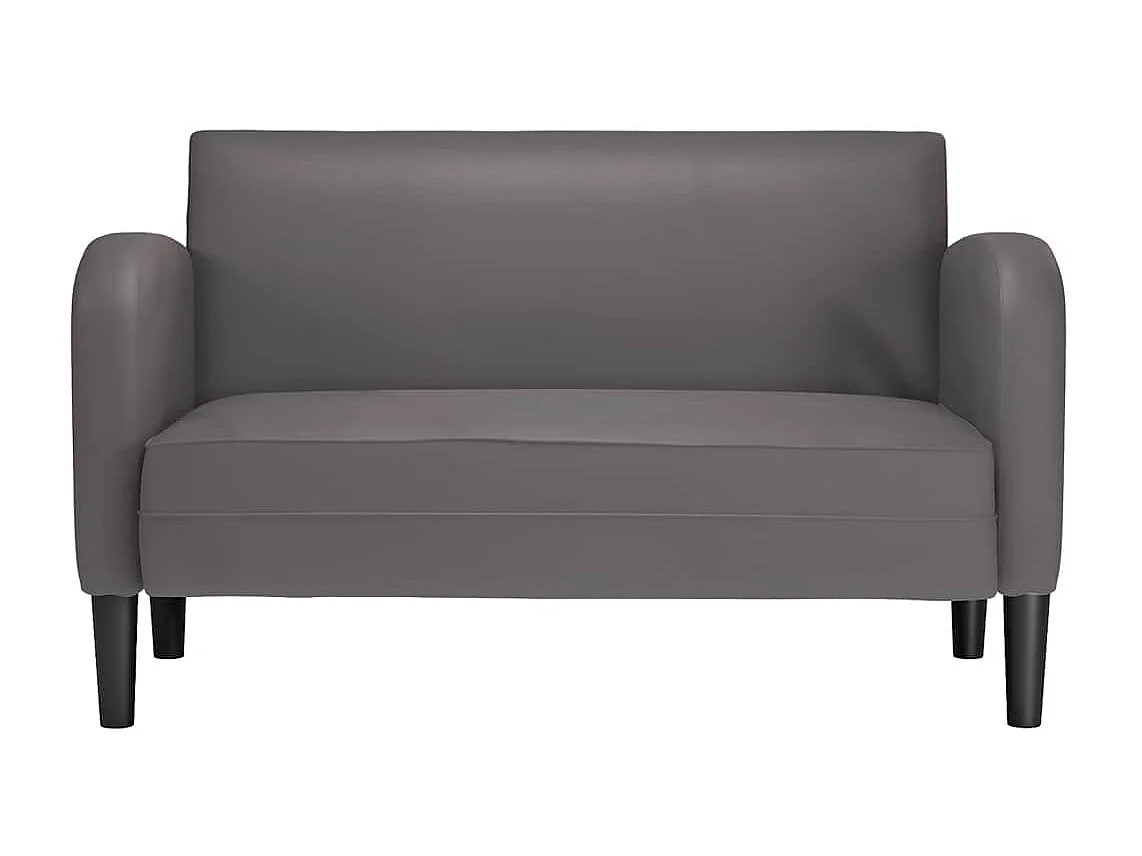 Sofá de dois lugares em couro sintético cinza 110 cm