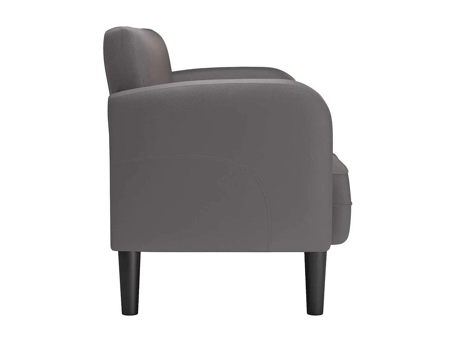 Sofá de dois lugares em couro sintético cinza 110 cm