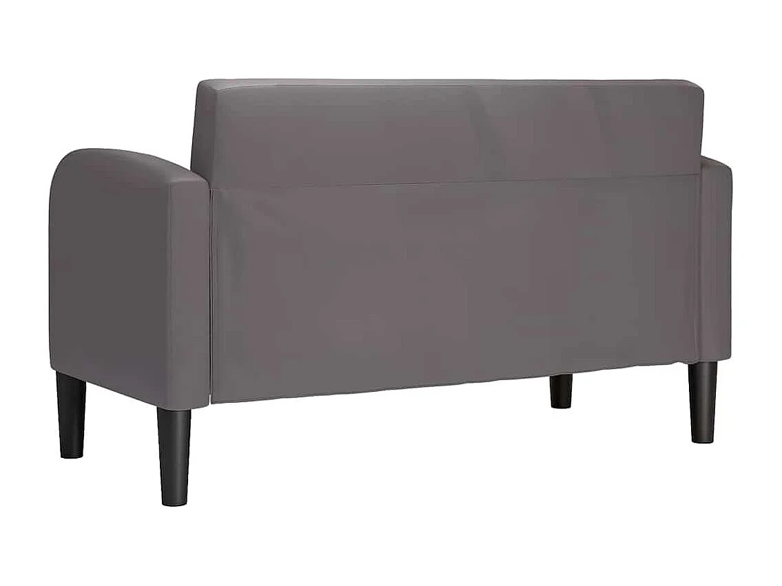 Sofá de dois lugares em couro sintético cinza 110 cm