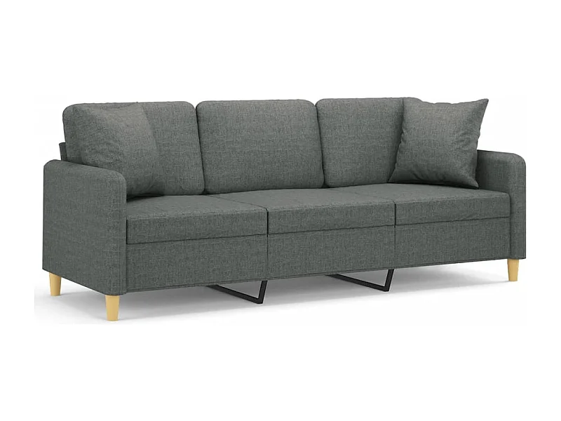 3-Sitzer-Sofa mit dunkelgrauen Kissen 180 cm Stoff
