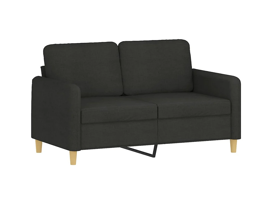 Set divano 4 pezzi con cuscini in tessuto nero
