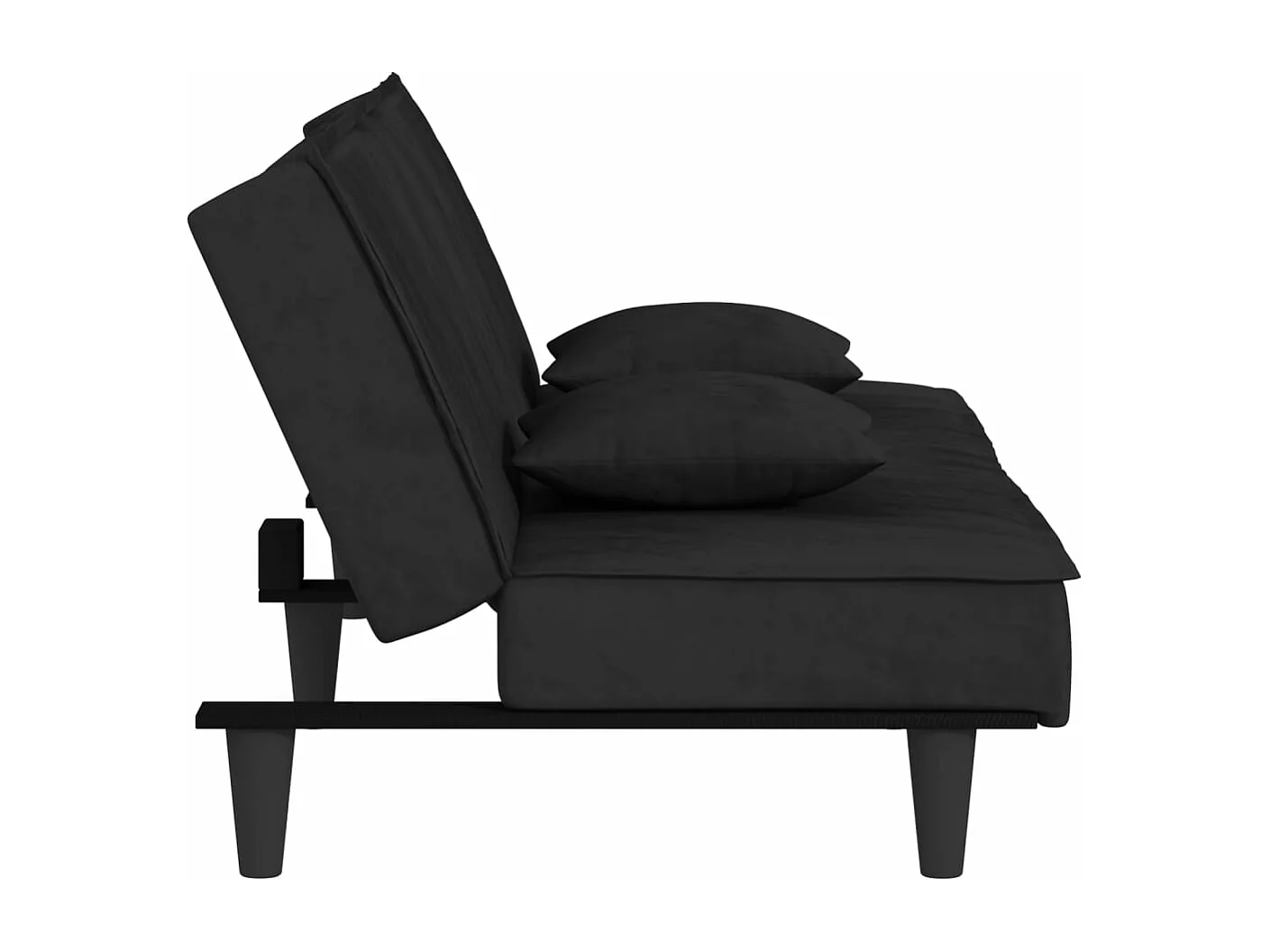 Divano letto in velluto nero