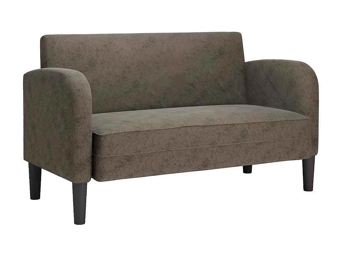 Divano a due posti grigio scuro 110 cm similpelle