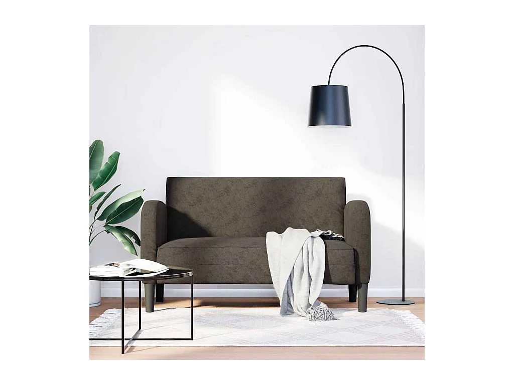 Divano a due posti grigio scuro 110 cm similpelle