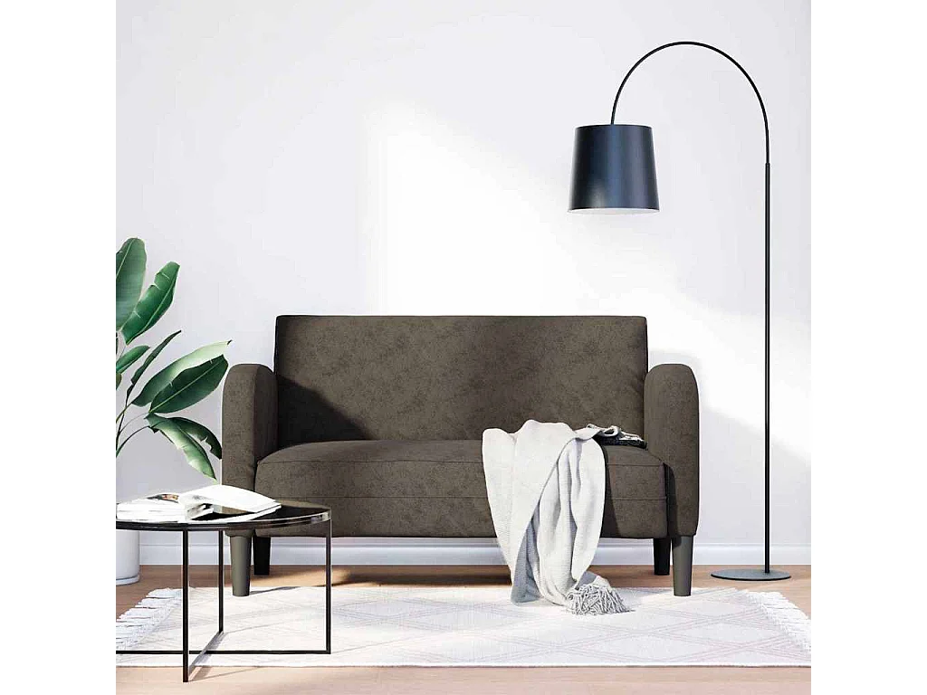 Dunkelgraues Zweiersofa 110 cm Kunstleder