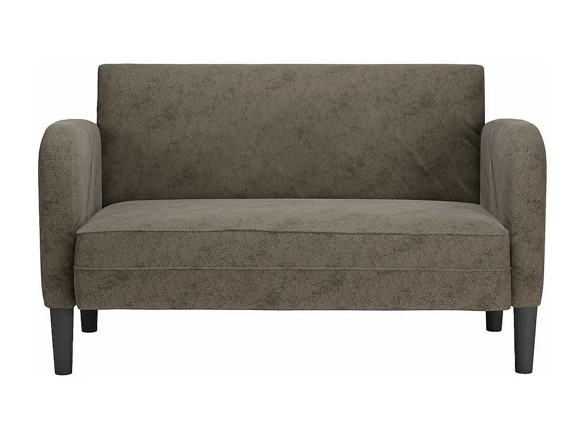 Dunkelgraues Zweiersofa 110 cm Kunstleder