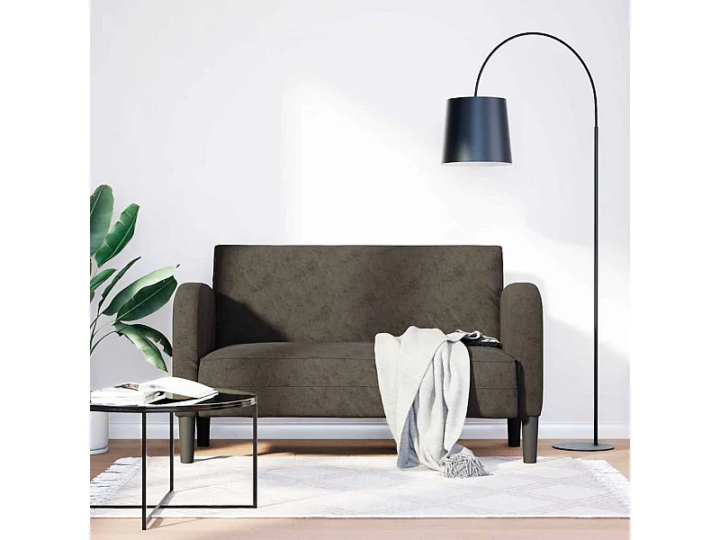 Canapé causeuse gris foncé 110 cm similicuir