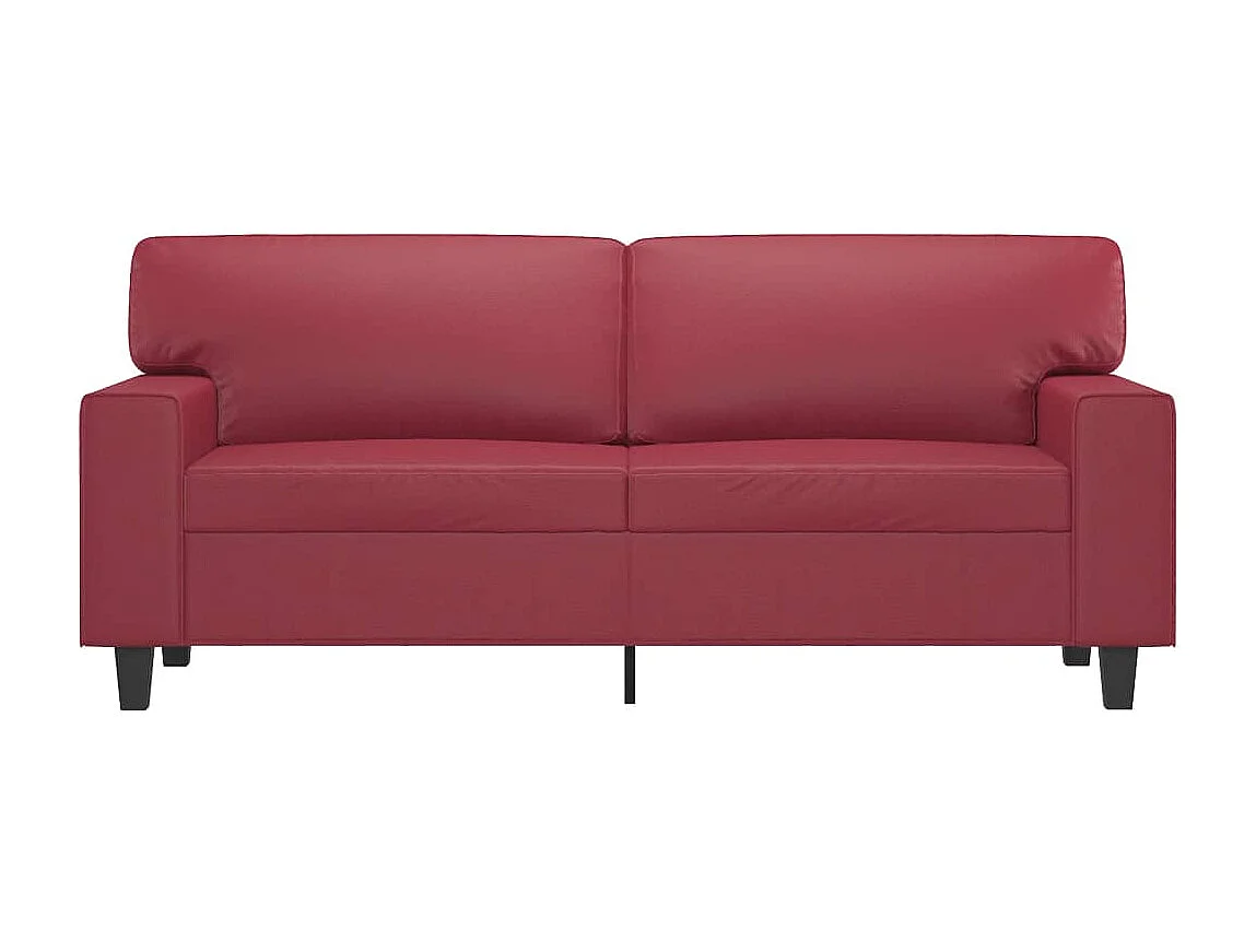 Canapé à 2 places Rouge bordeaux 140 cm Similicuir