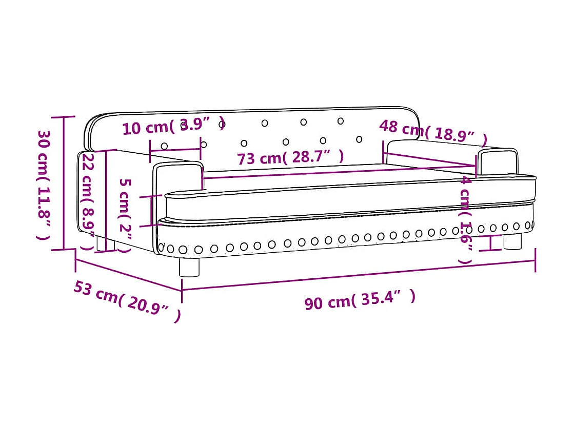 Sofá infantil terciopelo crema 90x53x30 cm