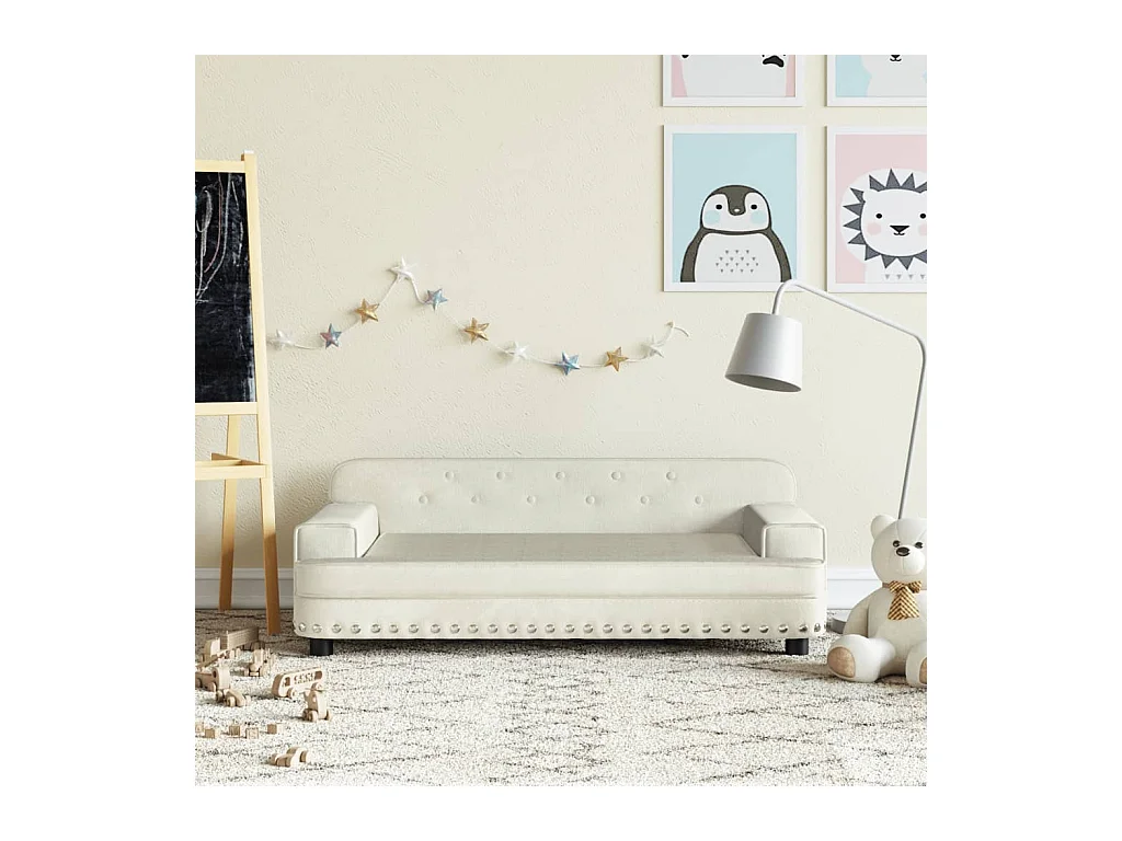 Canapé pour enfants crème 90x53x30 cm velours