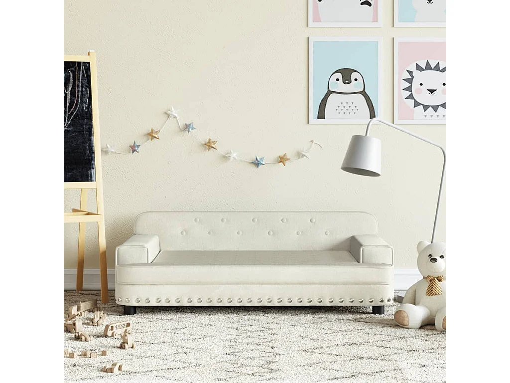 Canapé pour enfants crème 90x53x30 cm velours