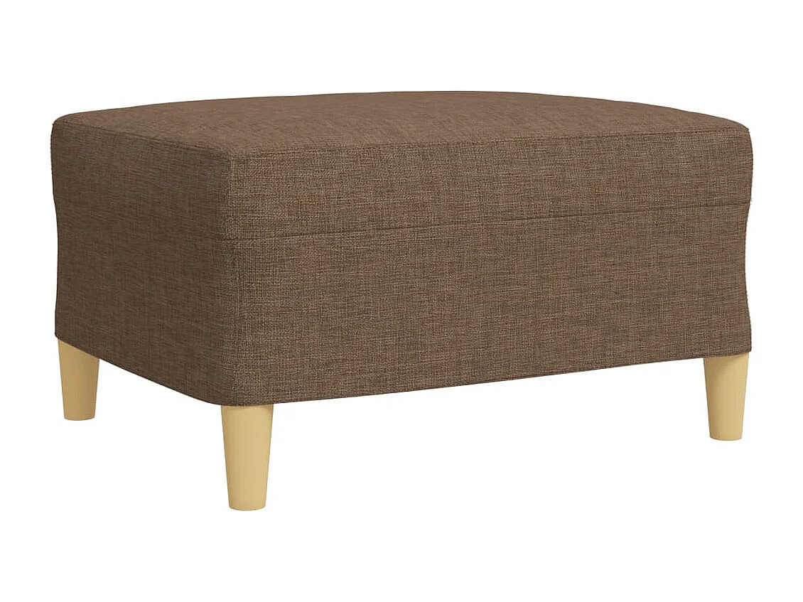Ensemble de canapés 3 pcs avec repose-pied marron tissu