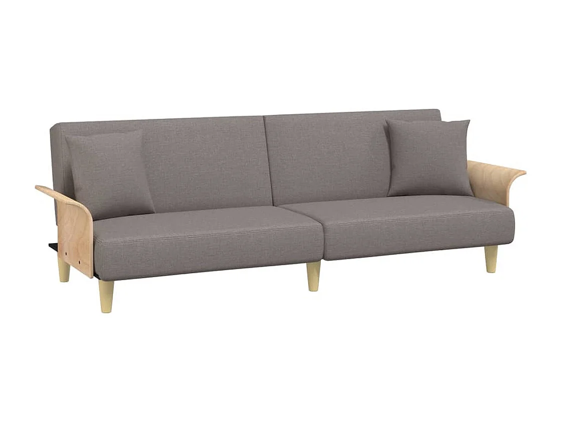 Slaapbank met armleuningen taupe stof