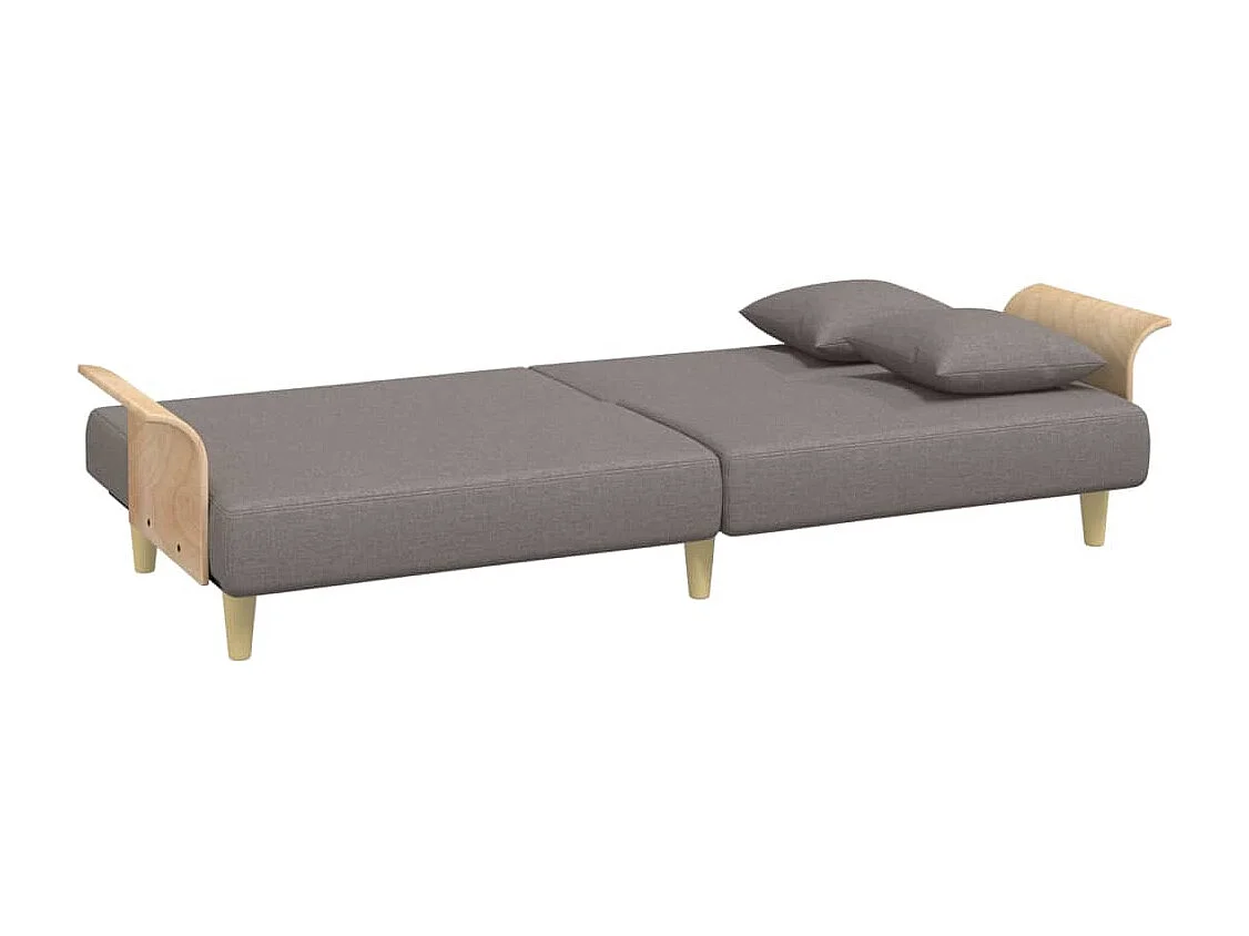 Slaapbank met armleuningen taupe stof