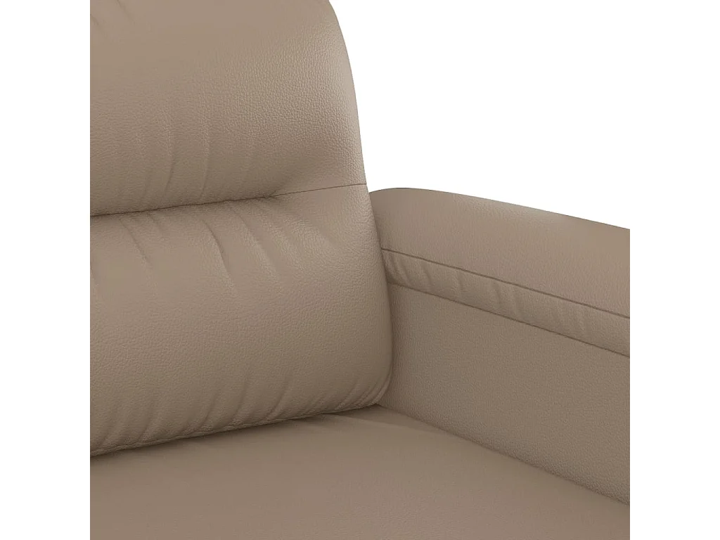 Set divano 2 pezzi con cuscini in similpelle cappuccino