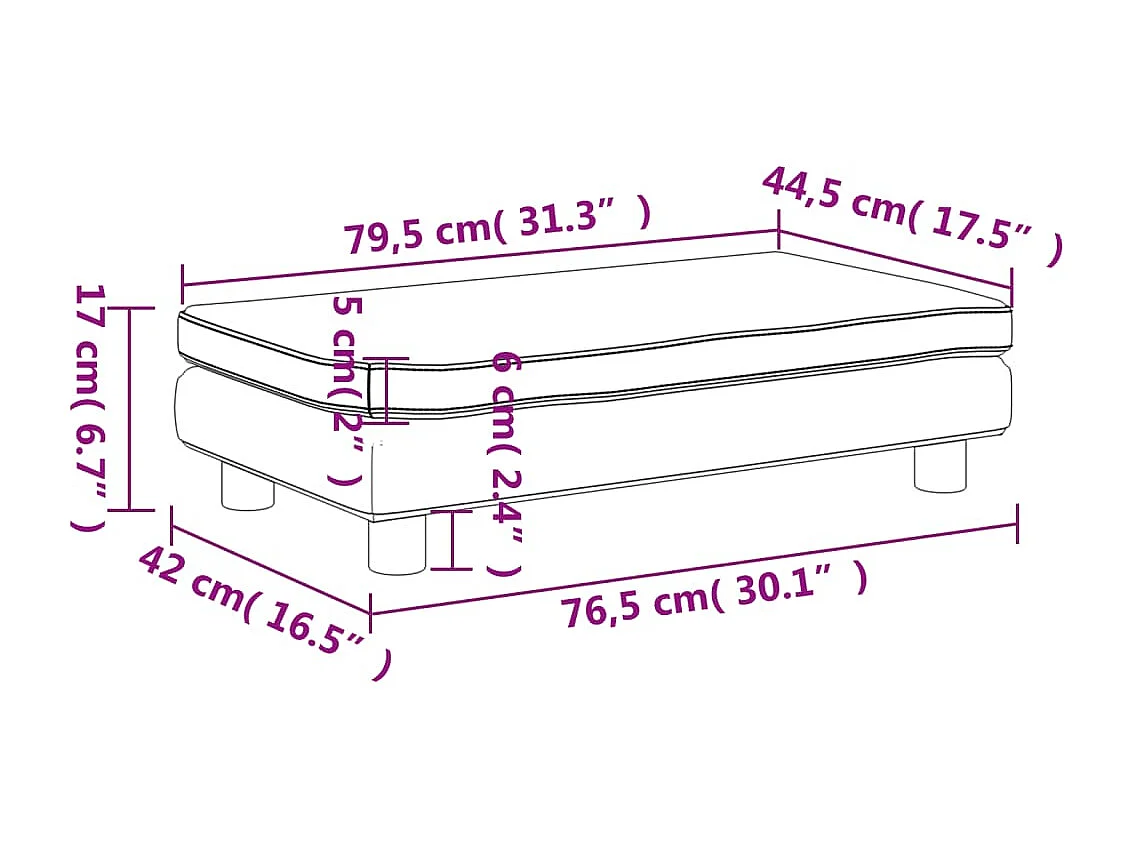 Canapé avec repose-pied pour enfants gris clair 100x50x30 cm