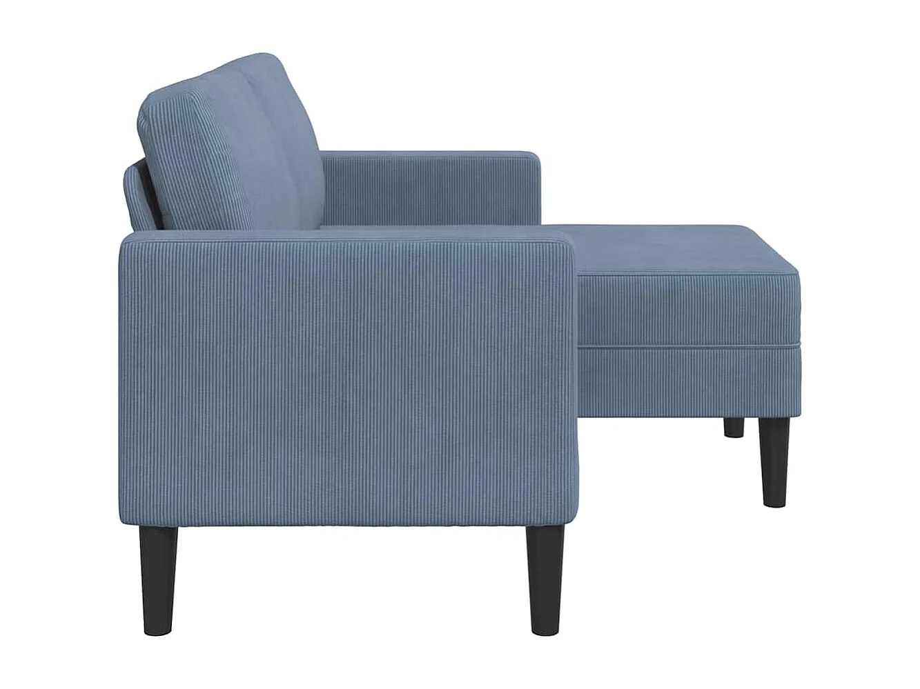 Sofá 2 plazas con chaise longue en forma de L en color azul 125 cm Lino