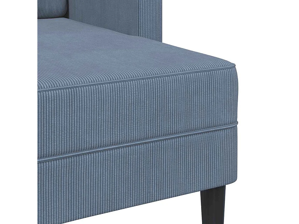 Sofá 2 plazas con chaise longue en forma de L en color azul 125 cm Lino