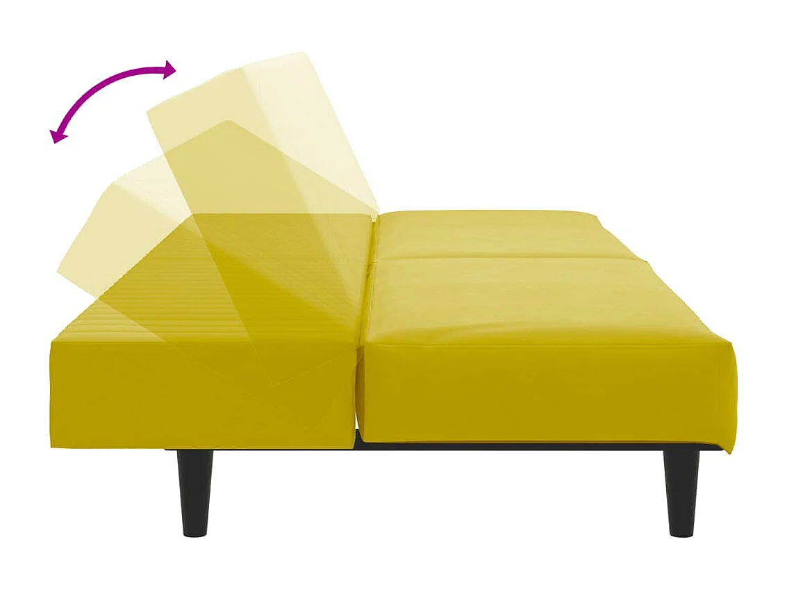 Ensemble de canapés 2 pcs jaune velours