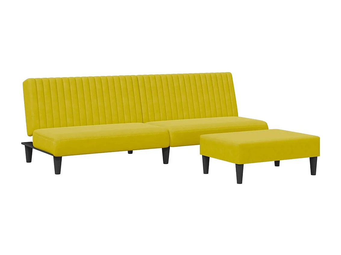 Ensemble de canapés 2 pcs jaune velours