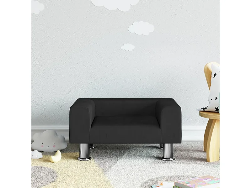 Sofá infantil terciopelo negro 50x40x26,5 cm