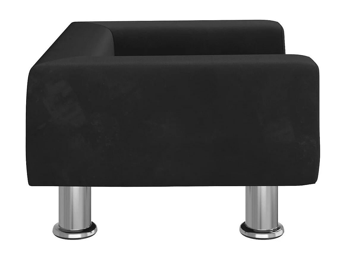 Canapé pour enfants noir 50x40x26,5 cm velours