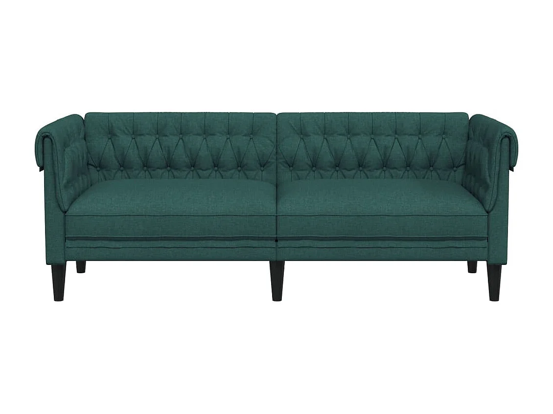 Canapé Chesterfield 3 places vert foncé tissu