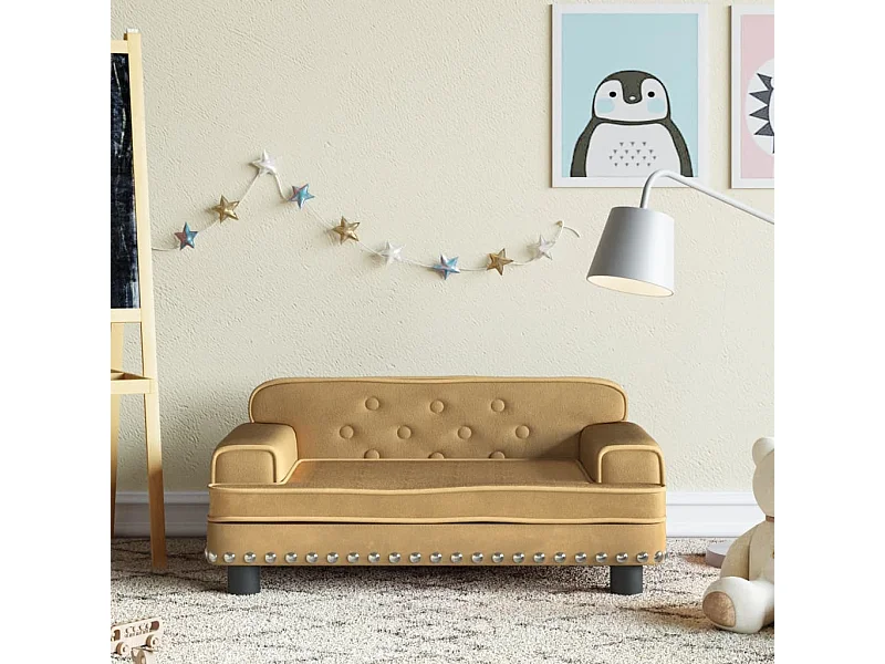 Divano per bambini marrone 70x45x30 cm velluto