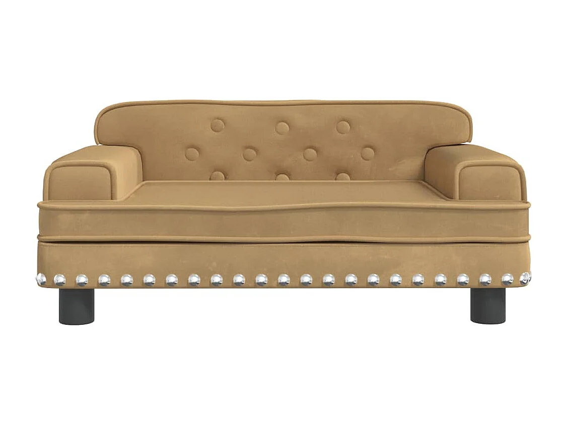 Sofá infantil marrom 70x45x30 cm veludo