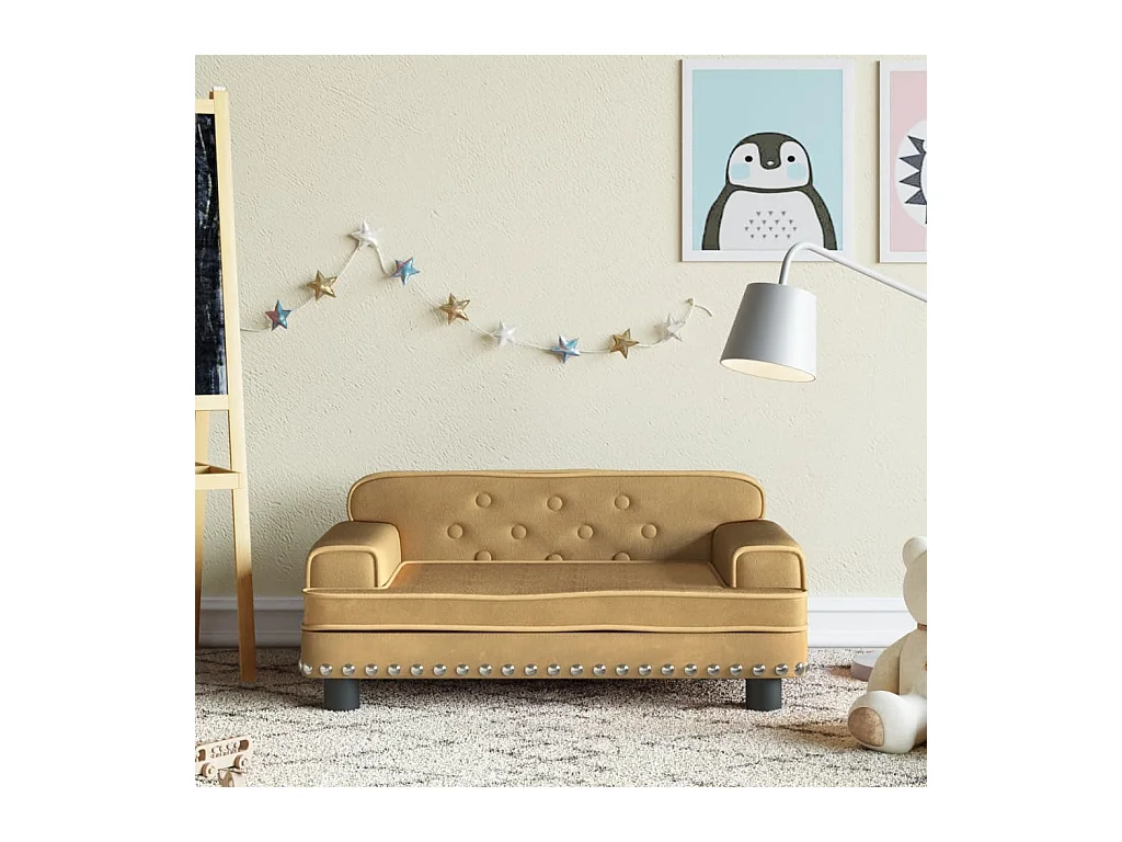 Divano per bambini marrone 70x45x30 cm velluto