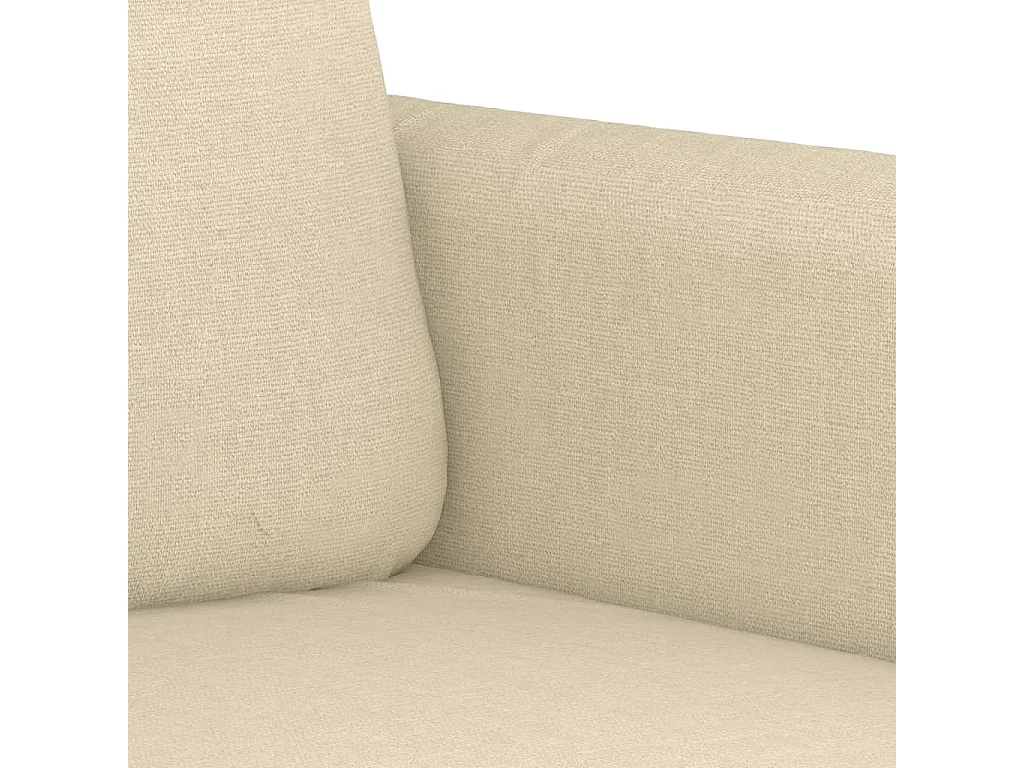 3-teiliges Sofa-Set mit Kissen, cremefarbener Stoff