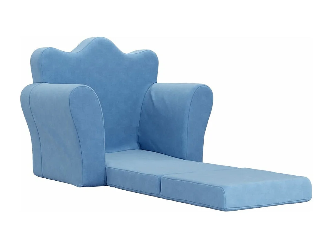 Sofá-cama infantil de pelúcia macia azul