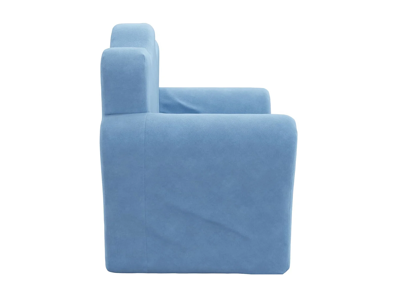 Sofá-cama infantil de pelúcia macia azul