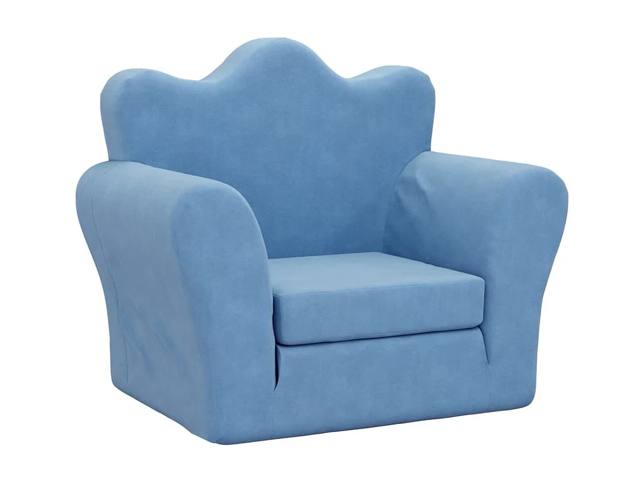 Divano letto per bambini in morbido peluche blu