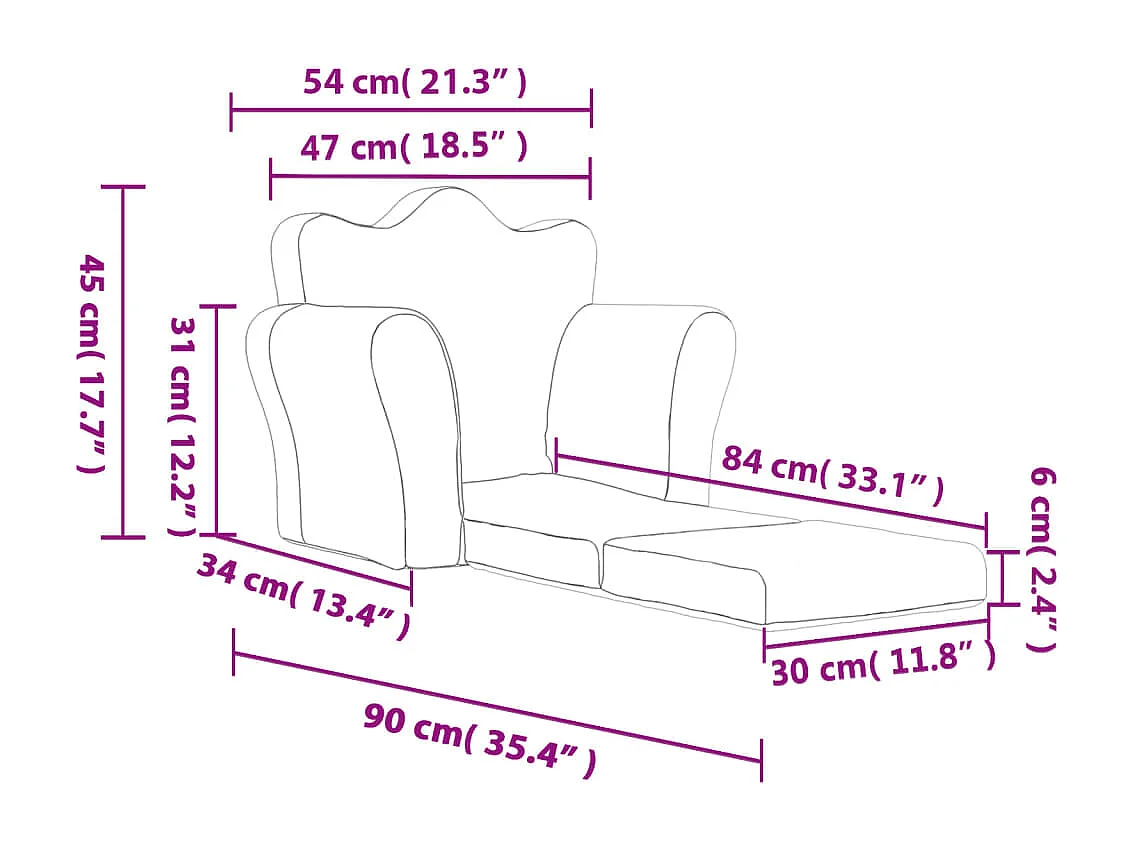 Divano letto per bambini in morbido peluche blu