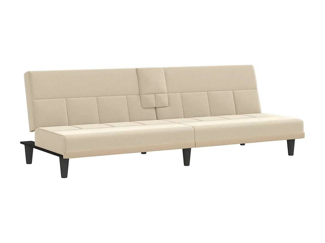 Sofá cama con portavasos tela color crema